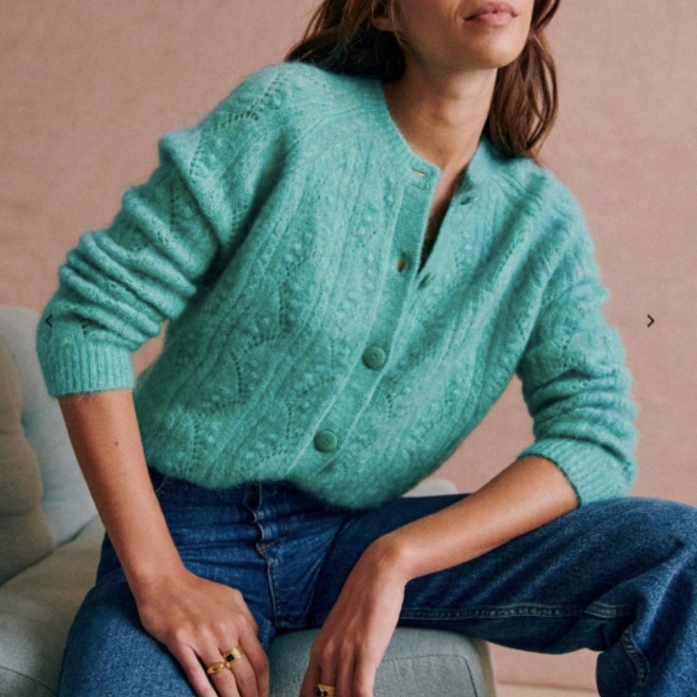 Sezane MAGDA CARDIGAN - Celadon Green